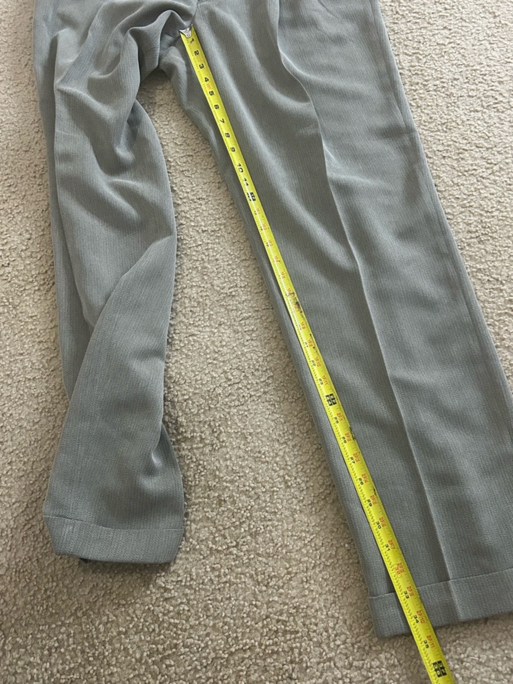 Alan Flusser Pleated Dress Suit Pants Cuffed Men Size 36x34 Oatmeal Beige - Picture 6 of 8